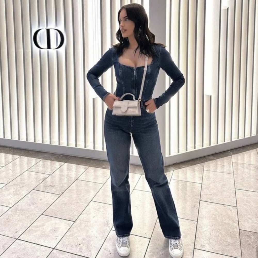 Zara Dark Blue Denim Jumpsuit
